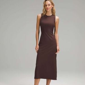 fitted tank dress midi SecretSculpt Ribbed Tank Midi Dress Black / 5X/6X